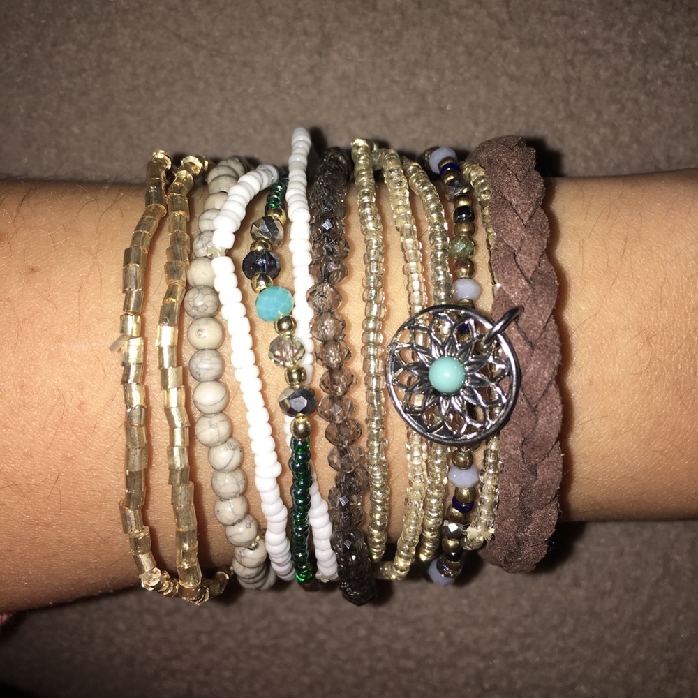 Set of beaded bracelets